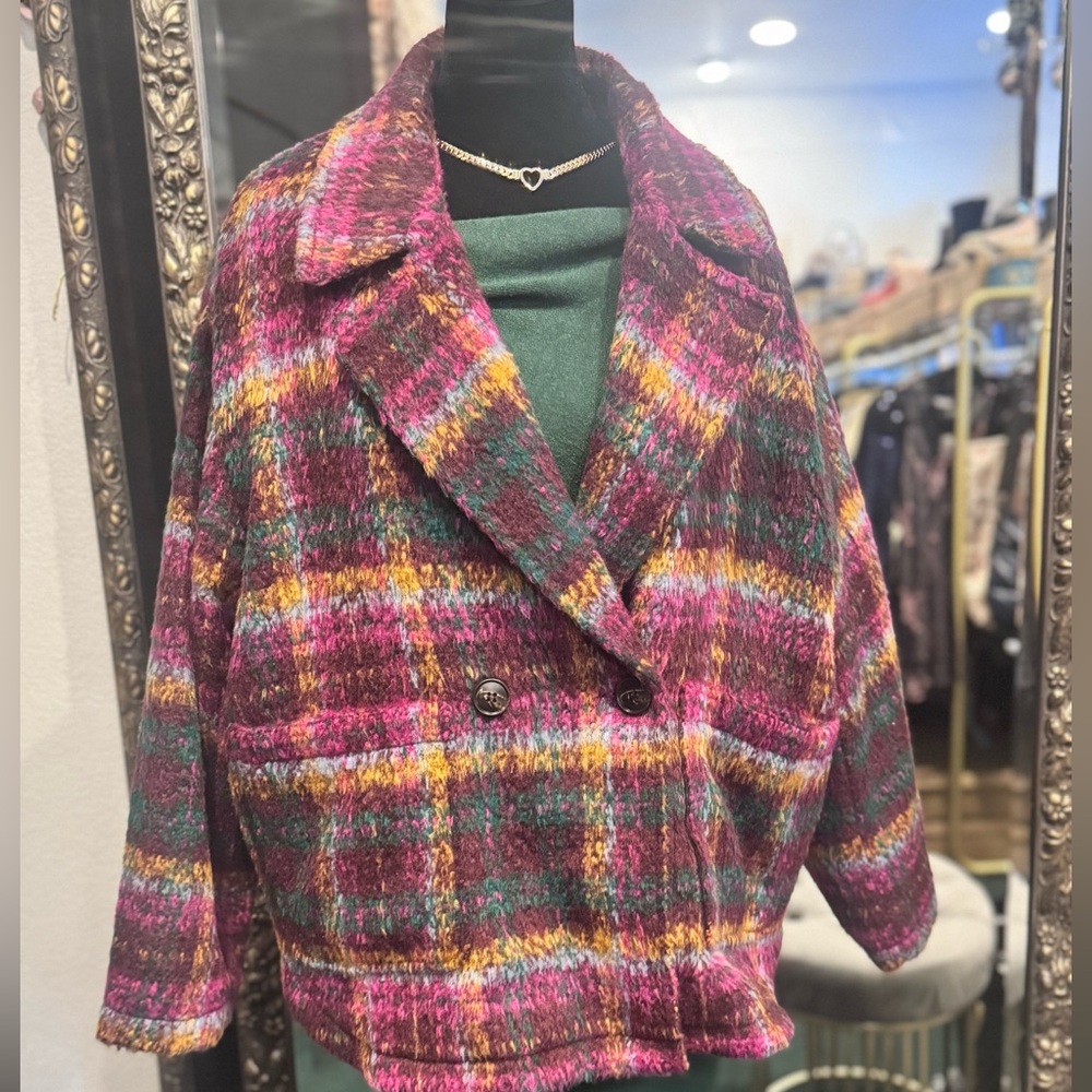 See You Soon Purple Plaid Jacket